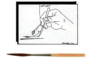 How to hold a lettering brush and mahl stick : Robertsign