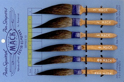 VINTAGE MACK SWORD STRIPERS SET 3 PINSTRIPING BRUSHES Size 00 1 2