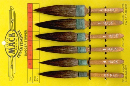 mack brush dagger striping brushes series 30 full set